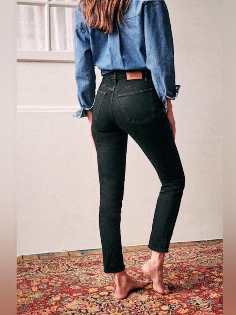 Sezane Organic Cotton Stretch Le Brut Sexy Black Tall